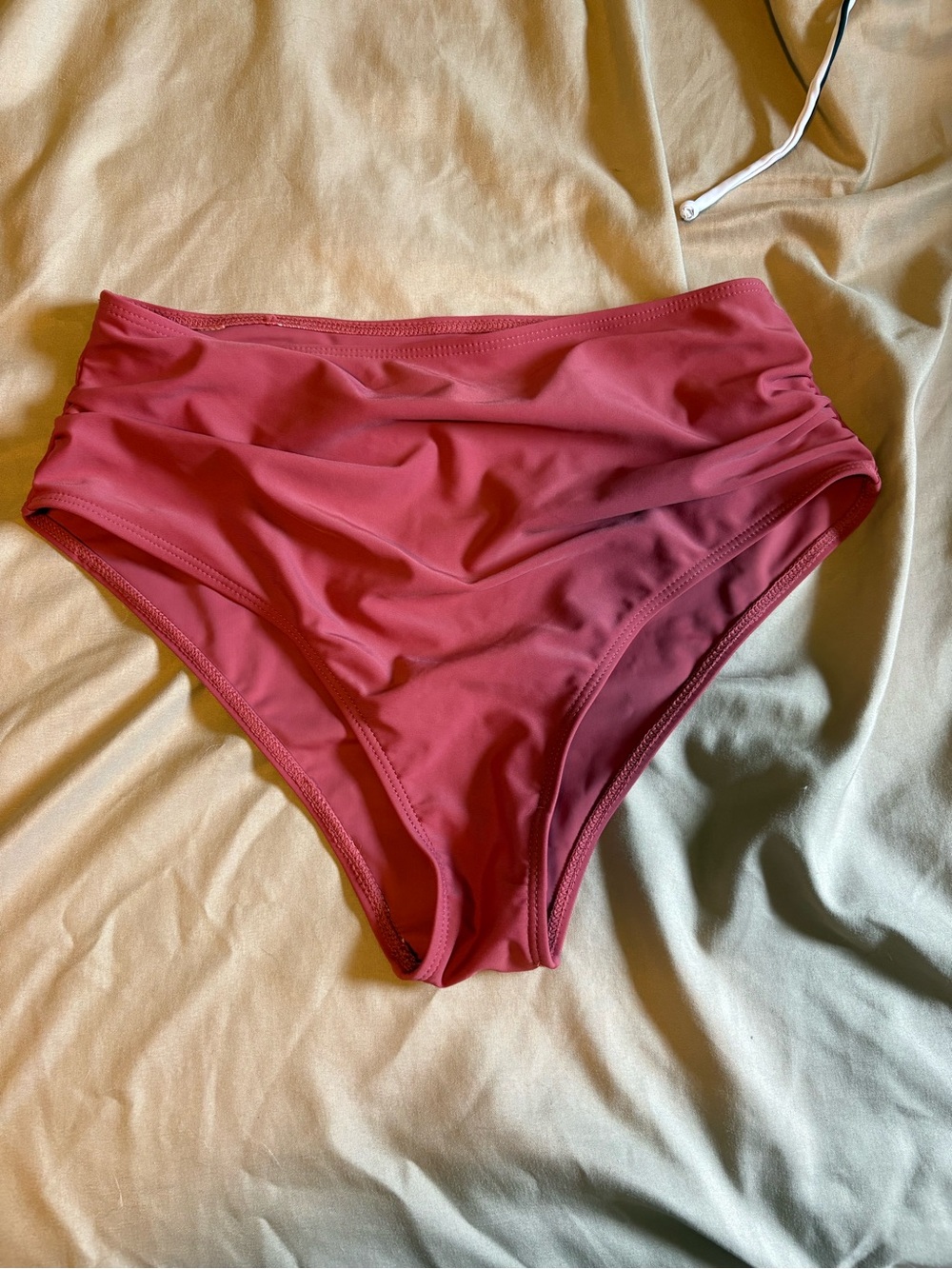 SHEIN High-Waist Bikini Bottoms in Rose